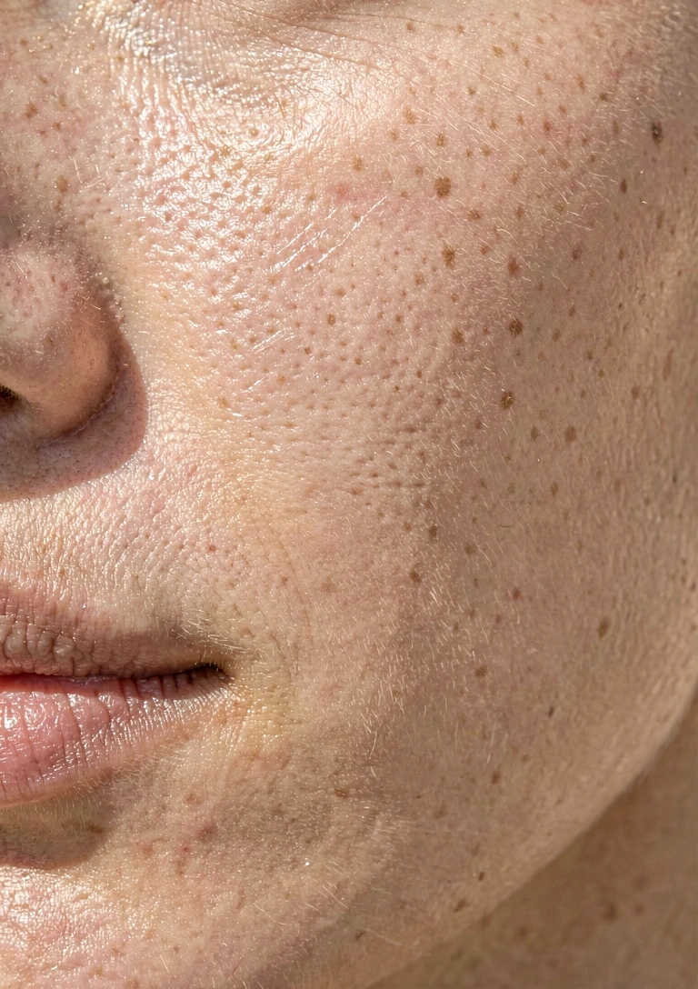 Nahaufnahme gesunder Hauttexturen